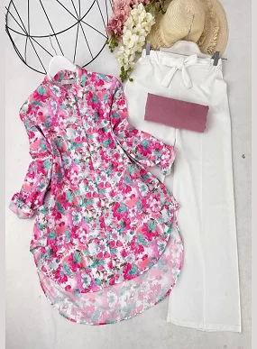 Women's Co-ord Set | Indo-Western Set | Casual Tunic with Plazzo | Tunic Shirt Style with Plazzo Set – Contemporary Comfort & Everyday Elegance