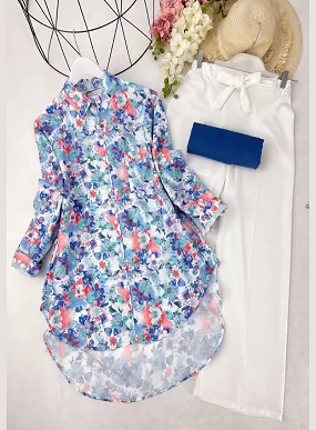 Women's Co-ord Set | Indo-Western Set | Casual Tunic with Plazzo | Tunic Shirt Style with Plazzo Set – Contemporary Comfort & Everyday Elegance