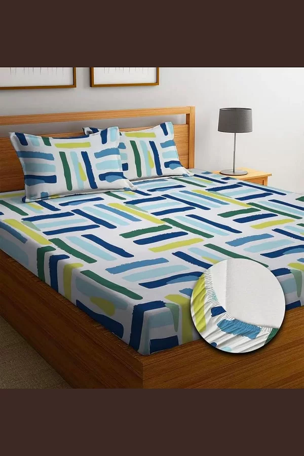 Aavya Queen Size Bedsheet | Abstract Print | Soft Microfibre Fabric | Multi-Color | Premium Bedding Set