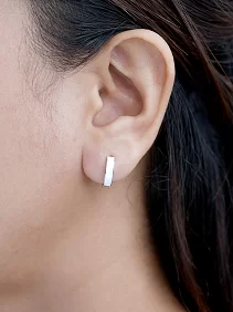 Two Tone Huggie Earrings