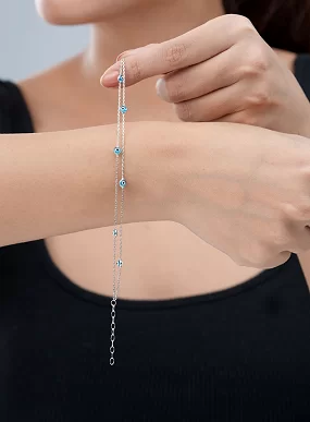 Double Tier Evil Eye Bracelet