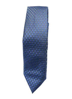 Premium Slik Regular Free Size Necktie for Men with Pocket Square - Navy Blue Foulard Design