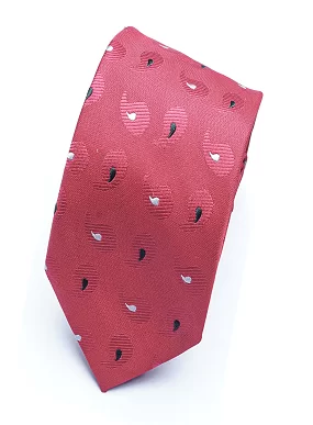 Premium Slik Formal Free Size Red Microfiber Necktie with a Box for Men - Perfect for Weddings and Parties