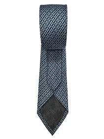Premium Silk Necktie for Men with Matching Cufflinks and Pocket Square -  Black color, Sky Design