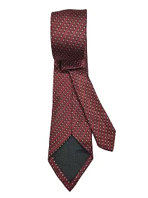 Rare Combee Men's Formal Maroon Silk Necktie, Black & White Striped Standard Size Premium Fabric Superior Finishing with Pocket Squre