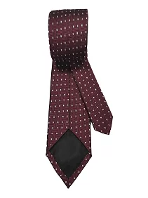 Rare Combee Men's Deep Maroon Silk Necktie, Pink & Yellow Dotted Premium Fabric Luxurious Finishing with Pocket Squre