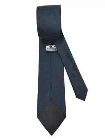 Rare Combee Men's Navy Blue Self Design Luxurious Premium Silk Necktie with Pocket Square for Business 