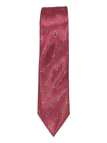 Rare Combee Deep Pink Luxurious Premium Silk Necktie with Pocket Square, Cufflinks, Tie Pin & Rose Pin for Weeding, Corporate, Meeting, Party's, Reception, Gift, Business, Office