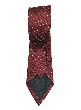 Ultra-Premium Maroon Silk Necktie for Men Matching Cufflinks with a Pocket Square. White Dotted Design