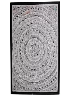 Palak Saxena Intricate Mandala Art | Authentic Madhubani Painting Unframed 32.2 x 24.2 inches for Office, Home