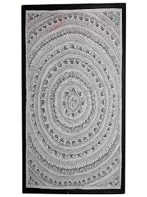 Palak Saxena Intricate Mandala Art | Authentic Madhubani Painting Unframed 32.2 x 24.2 inches for Office, Home