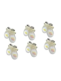 Hair Clips for Women & Girls - Clutches Claw Clip Accessories - Sparkling Pearl Design, Stylish, For wedding fancy clips for Women and Girls- 6 Pcs