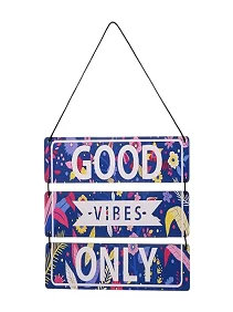 Palak Saxena Good Vibes Only Quote Wooden Wall Hanging | Living Room | Bedroom | Home Decor | Gifts | Wall Art For Hall