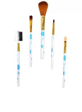 Palak Saxena Makeup Brush Set, 5 Pieces, Synthetic Bristles, Eyeshadow, Blush, Lipstick Brushes