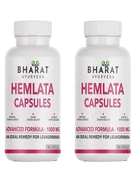 BHARAT AYURVEDA Hemlata Capsules For Leukorrehea Women Health Supplement For All Age Females-1000gm. (B). Hemlata 240 Capsule)