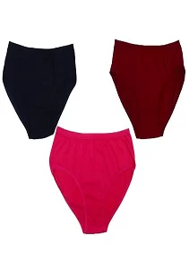FAIRO STORE Women's Cotton Panties Comfortable Solid Panties Multicolor (XL 95cm) Panties (Pack of 3)