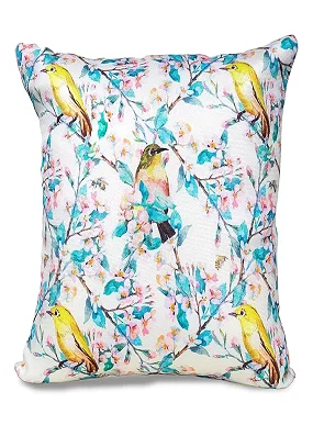PALAK SAXENA Set of 5 Decorative Cushion Covers, 40 x 40 cm, Square Cotton Linen Nature PrintDecorative Cushion Covers with Hidden Zip, Single-Sided Print