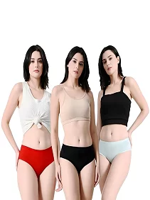 FAIROSTORE Women's Cotton Panties Comfortable Solid Panties Multicolor (XL Size 95 cm) Panties (Pack of 3)