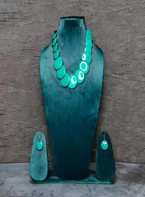 Elegant Tribal Multicolour Beaded Necklace Set – Traditional Ethnic jewellery for Women & Girls Chemical beads [Green]