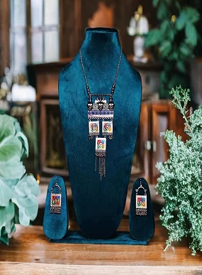 Timeless Beauty Traditional Oxidized Necklace Set – Stylish Ethnic jewellery for Women (Contemporary)