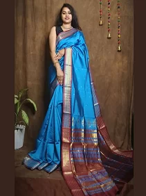 Bomkai Silk Saree – Traditional Elegance with Blouse Piece