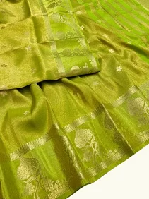 Premium Tissue Banarasi Saree – Regal Shine with Blouse Piece