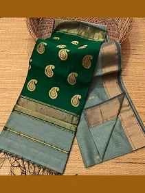 Handloom Maheshwari Saree – Soft Cotton Silk Elegance with Matching Blouse Piece