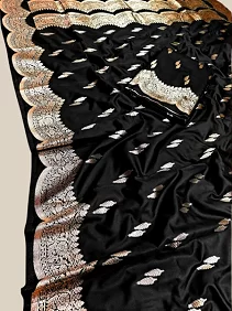 Dual Tone Pure Katan Silk Saree – Glossy Soft Elegance with Butta Work and Rich Pallu