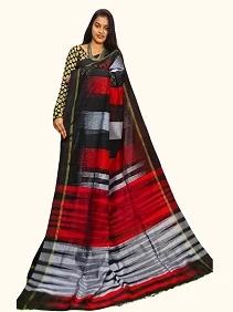 Handloom Cotton Silk Ikkat Saree – Timeless Elegance in Traditional Weave with Blouse Piece