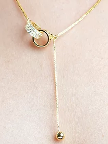 Interlocking Double Circle Pendant Chain