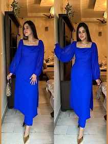 Summer Wear Soft Georgette Kurta Set – Where Elegance Meets Comfort | Women’s Kurta Set | Summer Ethnic Set | Soft Georgette Kurti with Palazzo