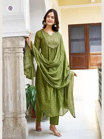 Pure Cotton Embroidered Kurti Set with Printed Dupatta – Stylish Daily Wear for Women | Sizes S to XXL