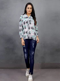 Printed Georgette Tops for Women | Stylish Summer Casual Wear | Sizes S to XXL