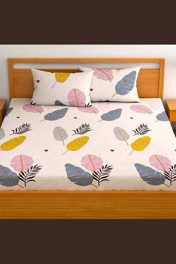 Aavya Queen Size Bedsheet | Abstract Print | Soft Microfibre Fabric | Multi-Color | Premium Bedding Set
