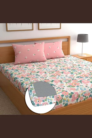 Aavya Queen Size Bedsheet | Abstract Print | Soft Microfibre Fabric | Multi-Color | Premium Bedding Set
