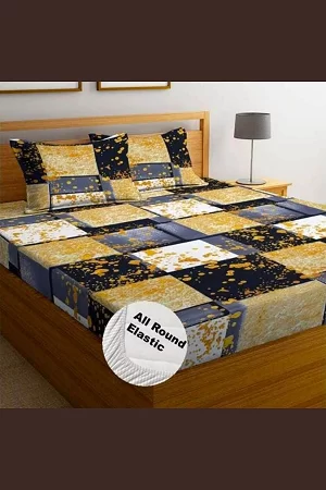 Aavya Queen Size Bedsheet | Abstract Print | Soft Microfibre Fabric | Multi-Color | Premium Bedding Set