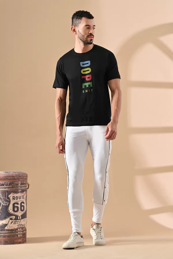 Men Solid White Track Pants