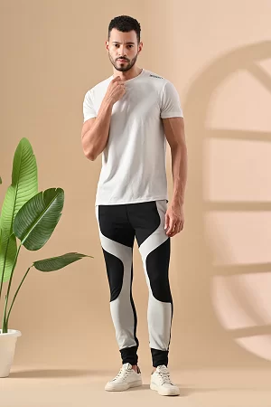 Men Solid Black Track Pants