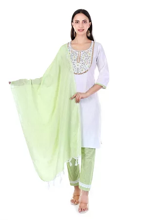 Kurti trouser dupatta set Ambroidery