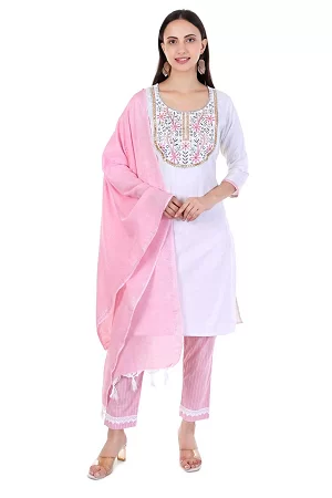 Kurti trouser dupatta set Ambroidery