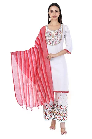 Kurti plazo dupatta set Ambroidery