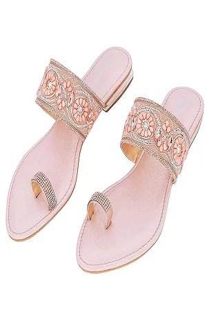 Rose Gold Zari Sandals