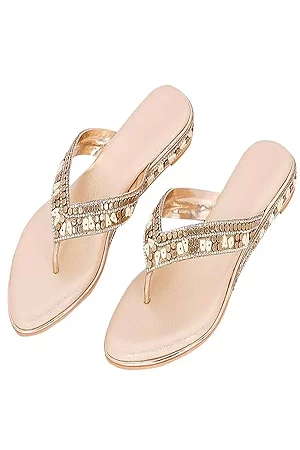 Golden embellished Sandals