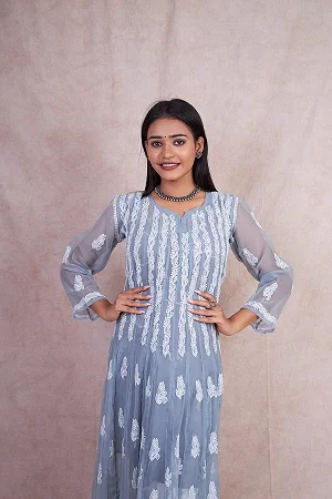 Product title - 56 Kali Chikankari Anarkali