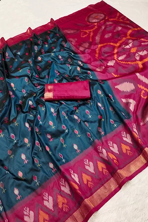 Pure Ekkat Pachampally Silk Sarees With BP