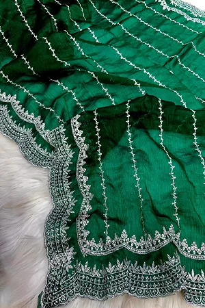 PARTY WEAR DESIGNER SAREES WITH HAND  EMBELLISHED STONES AND WORK