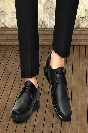 WUGO::Latest Fashionable Men Formal Shoes|Black Derby Shoes|Office Shoes For Men's & Boys - Black