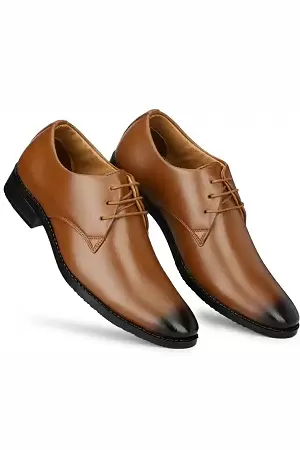 WUGO::Latest Trendy Men Formal Shoes |Tan Derby Shoes| Office Shoes For Men's & Boys - Tan