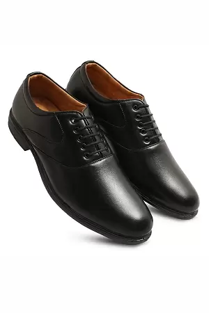 WUGO::Latest Stylish Men Formal Shoes|Black Derby Shoes|Office Shoes For Men's & Boys - Black