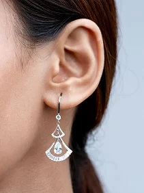 Double Fan Dangle Earrings